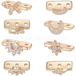 12 шт. 4 стиля латунных микропаве прозрачных кубических циркониевых распорных планок KK-BBC0018-95