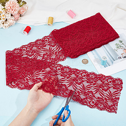 Эластичная кружевная лента с вышивкой из хлопка OCOR-WH0078-361B