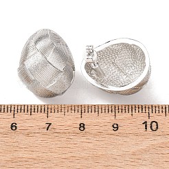 Boucles d'oreilles à clous ovales en laiton tressé&nbsp;EJEW-D351-06P