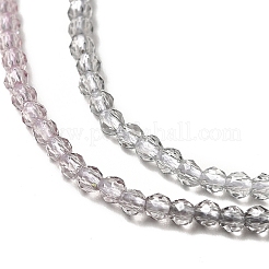 透明なグラデーションカラーのガラスビーズ連売り  多面カットラウンド  スレートグレイ  2mm  穴：0.8mm  約160~178個/連  13.58 ~14.17インチ（34.5~36cm）&nbsp;GLAA-H021-01A-12
