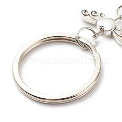 Пуля из натуральных смешанных драгоценных камней и сплавов сердце с брелками в виде крыльев KEYC-JKC00361