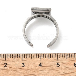 304ステンレススチール製カフリング金具  スクエアパッドリングベースセッティング金具  ステンレス鋼色  11.5x11.5mm  usサイズ8 1/2(18.5mm)  トレイのサイズ：10.5x10.5mm&nbsp;STAS-B126-12C-P