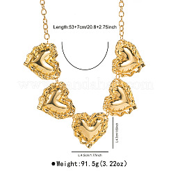 Collares babero de aleación con textura de corazón para mujer&nbsp;WGBCDDA-01