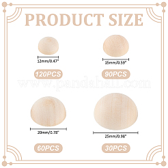 300 Stück Holzcabochons&nbsp;WOOD-ME0001-24