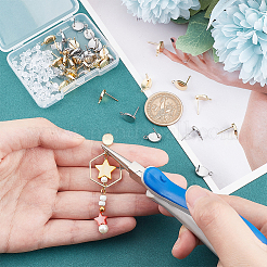 40 шт. 2 цвета 201 нержавеющая сталь фурнитура для сережек-гвоздиков STAS-DC0011-35