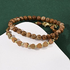 Набор браслетов из натуральных и синтетических смешанных драгоценных камней для женщин BJEW-G752-02G