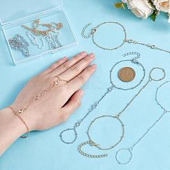 8 шт. 4 стиля сплава спутниковые цепи браслеты кольца для женщин BJEW-NB0001-15