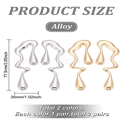 2 пара сережек-гвоздиков из сплава 2 цветов&nbsp;EJEW-LP0001-94