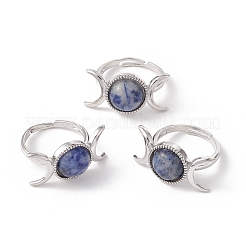 Регулируемое кольцо с луной из драгоценных камней G-E150-05P