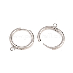 316ステンレススチール製ハギーフープピアス金具  カン付き  長持ちメッキ  ステンレス鋼色  21x2.5mm  穴：3mm  ピン：1mm&nbsp;LS-EJEW-B158-01E-P