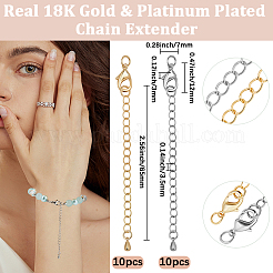 20 шт. двухцветный долговечный удлинитель цепи из латуни с покрытием&nbsp;KK-BBC0023-27