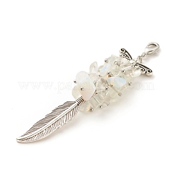Decorazioni pendenti a grappolo di chip opalite&nbsp;HJEW-JM00653-04