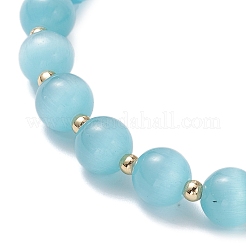 Pulseras elásticas de cuentas de ojo de gato para mujer&nbsp;BJEW-TA00691-03