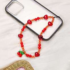Ремешки для мобильных телефонов с кошачьим глазом и акриловыми бусинами HJEW-SW00137-02