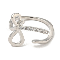 Открытые манжеты из латуни с фианитами&nbsp;RJEW-B052-02P