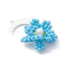 Подвески в виде луны и цветка из стеклянного бисера&nbsp;PALLOY-MZ01185-02