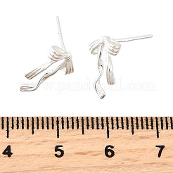 925 стерлингового серебра серьги стержня&nbsp;LS-EJEW-Q030-06S