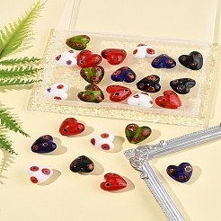 24шт 5 цвета стеклянные бусины Миллефиори ручной работы LAMP-FS0001-36