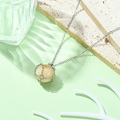 Устойчивые к потускнению цепи из нержавеющей стали 304 макраме мешочек пустой держатель камней для изготовления подвесок ожерелий NJEW-TA00086-01