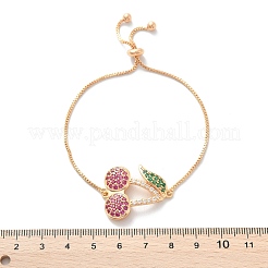 Браслеты-слайдеры из вишневой латуни с микропаве из кубических цирконий KK-R217-54G