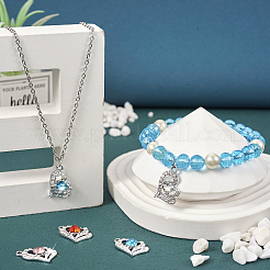 6шт 6 цвета подвески из сплава со стразами FIND-TA0003-05