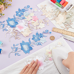 Benecrea 6 шт. 3 цвета цветочная компьютеризированная вышивка ткань утюг на заплатах&nbsp;PATC-BC0001-03