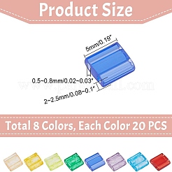 160 шт. 8-х цветные прозрачные стеклянные бусины с тремя отверстиями&nbsp;SEED-AR0001-27