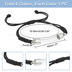 6 Stück 6-farbiges Glasrohr-Urnen-Gliederarmband-Set&nbsp;BJEW-AB00005