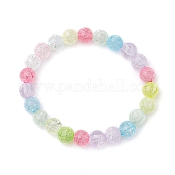 Детские круглые акриловые бусины эластичные браслеты&nbsp;BJEW-JB11558-05