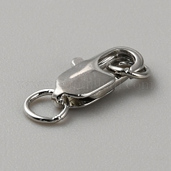 真鍮カニカン  丸カン付き  プラチナ  12x6x2.5mm  穴：3mm&nbsp;FIND-WH0110-859B-P