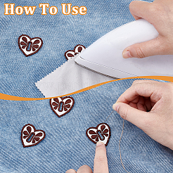 Пуговицы-сердечки из ткани&nbsp;DIY-WH0622-411A