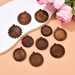 10 шт. 10 варианта оправ для деревянных подвесок-кабошонов&nbsp;WOOD-YW0001-65