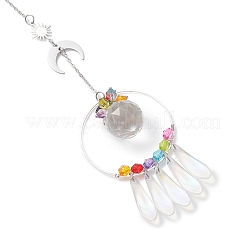 Круглые подвесные ловцы солнца в форме солнца и луны из стекла&nbsp;HJEW-JM04657