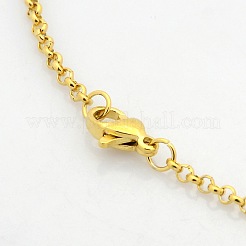 Унисекс повседневный стиль 304 нержавеющая сталь крест цепочка роло ожерелья STAS-O037-13G