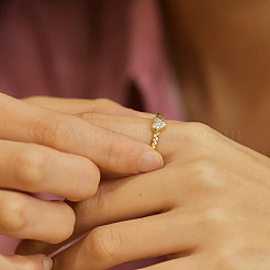 Кольца для пальцев из стерлингового серебра с микропаве из прозрачных кубических цирконий в форме сердца 925 шт.&nbsp;FS-WGC3F33-01