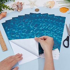 Ondulación de agua de papel recubierto pegatinas&nbsp;DIY-WH0399-40B