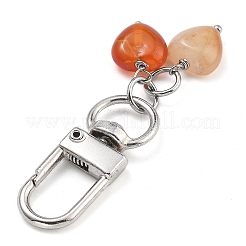 Ciondolo in vetro di quarzo ciliegia e agata rossa e agata grigia e acquamarina e howlite e cuore naturale&nbsp;HJEW-JM02493