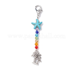 Подвески из стекла и морской звезды из синтетической бирюзы&nbsp;HJEW-JM01396