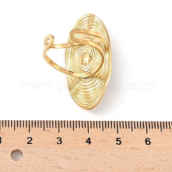 天然アクアマリンビーズと304ステンレススチールのカフリング  オーバル  18KGP本金メッキ  内径：19mm  オーバル：36x17.5mm&nbsp;RJEW-Q017-01G-C