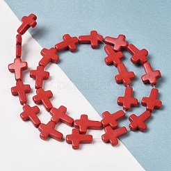 Нити из синтетических бирюзовых бусин G-P507-06B