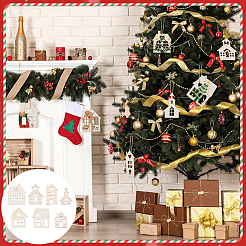 42 décoration de Noël en bois en forme de maison&nbsp;DIY-PH00035-58
