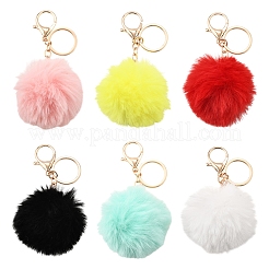 Брелок с помпоном из искусственного меха кролика KEYC-FS00031-06
