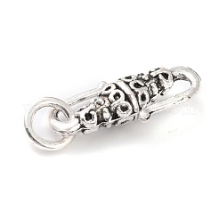 チベットスタイル合金S字フックの留め金  丸カン付き  アンティークシルバー  23x12x6mm  穴：5mm&nbsp;PALLOY-P224-25AS