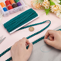 Плетеные ленты из полиэстера длиной 10 м.&nbsp;SRIB-WH0011-209B