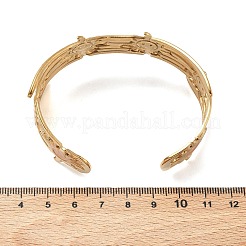 Brazaletes abiertos de acero inoxidable 304 esmaltado para mujer&nbsp;BJEW-F542-01G-04
