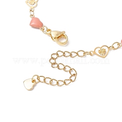 Браслеты из нержавеющей стали 304 с сердечками и эмалью BJEW-JB11497