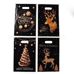 50 шт. 4 стильных целлофановых пакета с принтом рождественского золотого оленя из ОПП с ручками-прорезями ABAG-C013-08