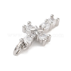 Подвески из латуни с покрытием из прозрачного кубического циркония KK-M293-13P