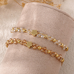 2 Stück geflochtenes Armband aus Messing- und Glasperlen für Damen&nbsp;IU7406-2