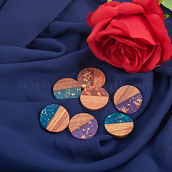 Подвески из прозрачной смолы и ореха&nbsp;RESI-CJ0001-84